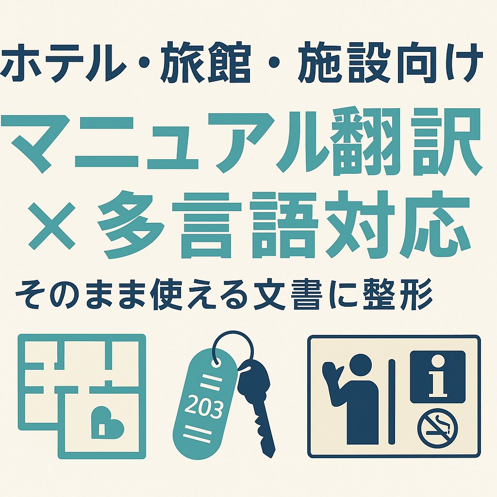 ホテル・旅館・施設のマニュアル翻訳書類作ります 翻訳だけじゃない！そのまま使える館内文書に整形します！ イメージ1