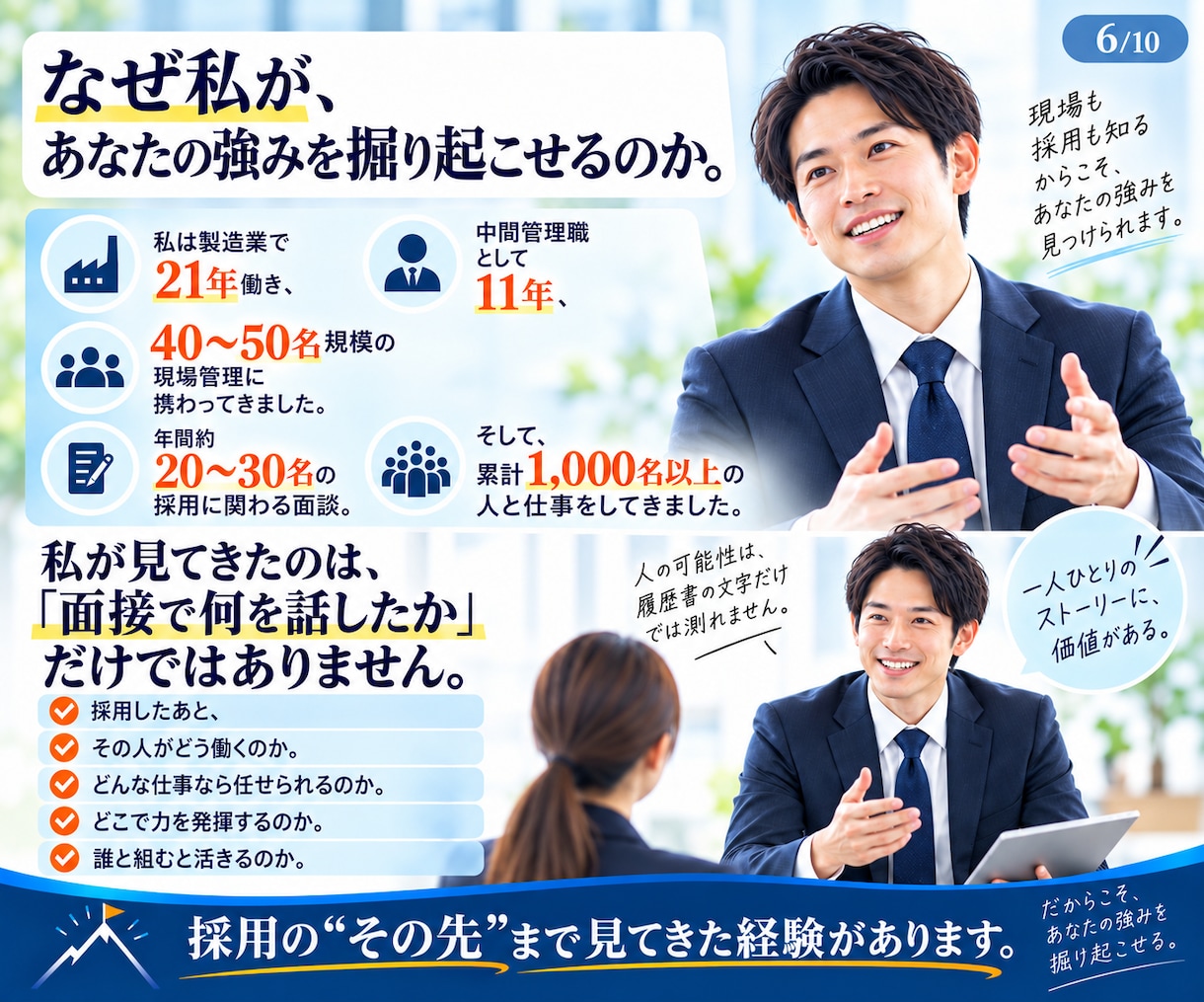 履歴書・職務経歴書を採用側目線で添削します 応募企業に合っているか評価し、弱点と改善案まで出します イメージ6