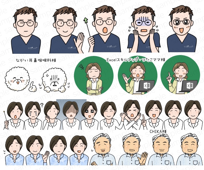 似顔絵アイコンを表情違いで3点セット制作します 親しみやすい、ゆるくて、シンプルな似顔絵アイコン イメージ7