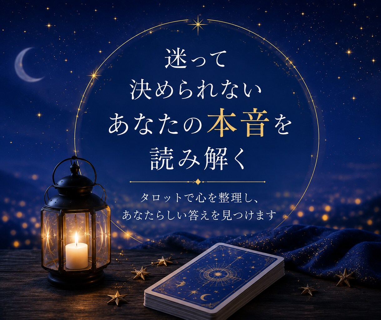 迷って決められないあなたの本音を占います タロットで心を整理し、あなたらしい答えを探します イメージ1