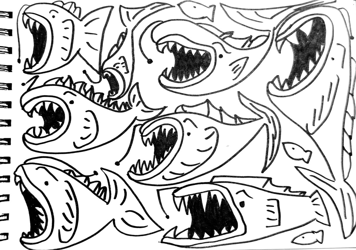 魚専門！僕だけのユニークな魚たちのイラスト描きます 個性豊かな魚たちを架空の魚たちをテーマに1匹も形が被らない！ イメージ1