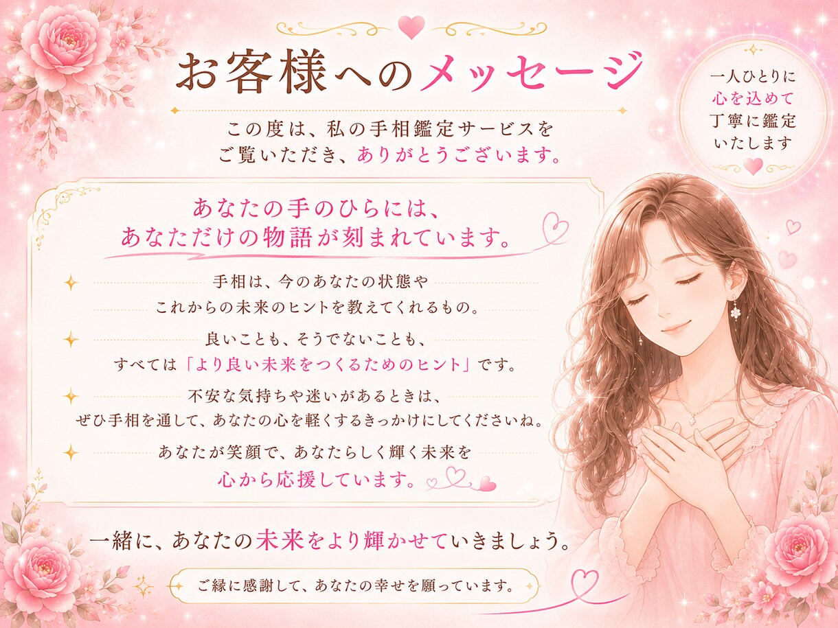 手相から才能・恋愛・仕事運を詳しく鑑定します 手相からあなたの未来へのヒントをお届けします イメージ5