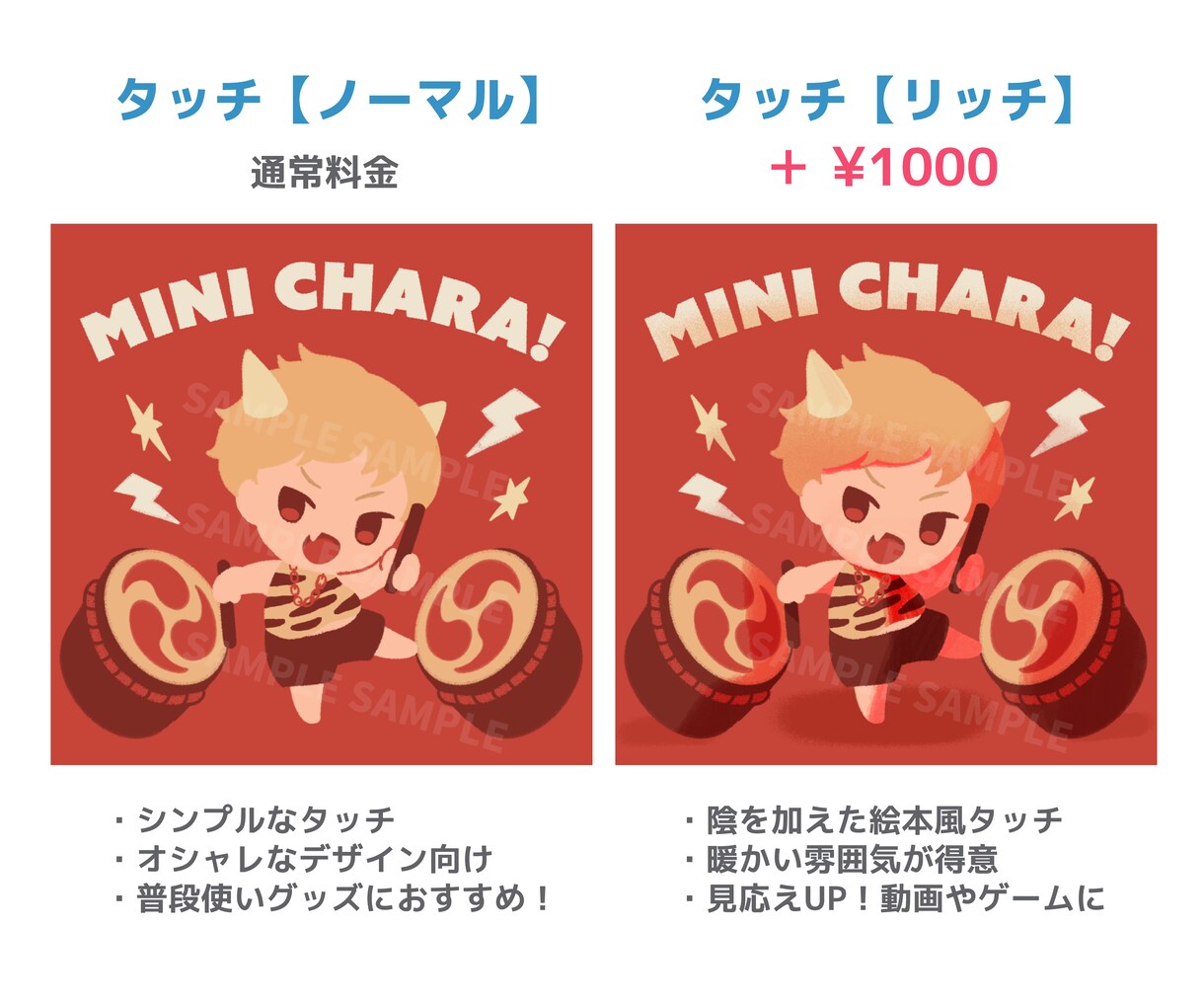 商用可！かわいい主線なしミニキャラ描きます 表情差分も◎グッズ販売実績ありのイラストレーターが描きます！ イメージ4