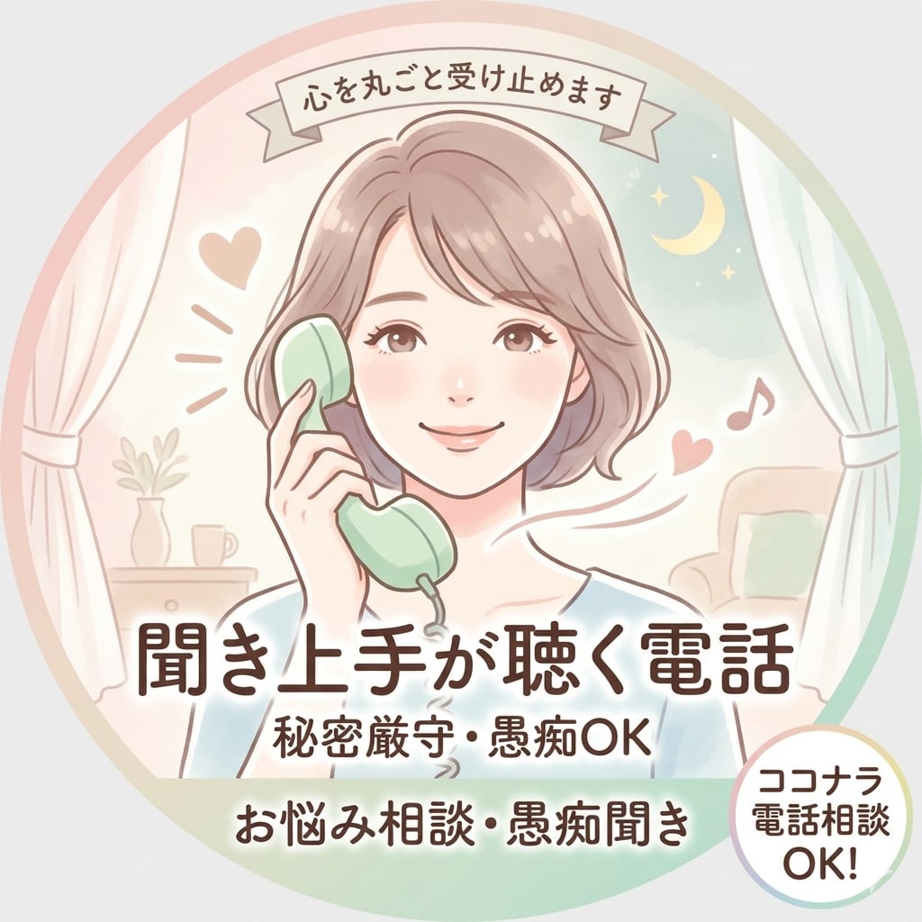 心に溜まったモヤモヤや孤独感、優しく受け止めます 話すだけで心が軽くなる誰にも言えない本音ここで残さず聴きます イメージ1