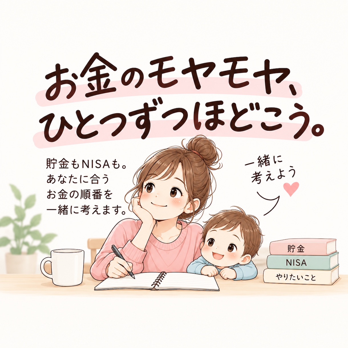 お金のモヤモヤを一緒に整理します 貯金もNISAも。あなたに合う「お金の順番」を一緒に考えます イメージ1