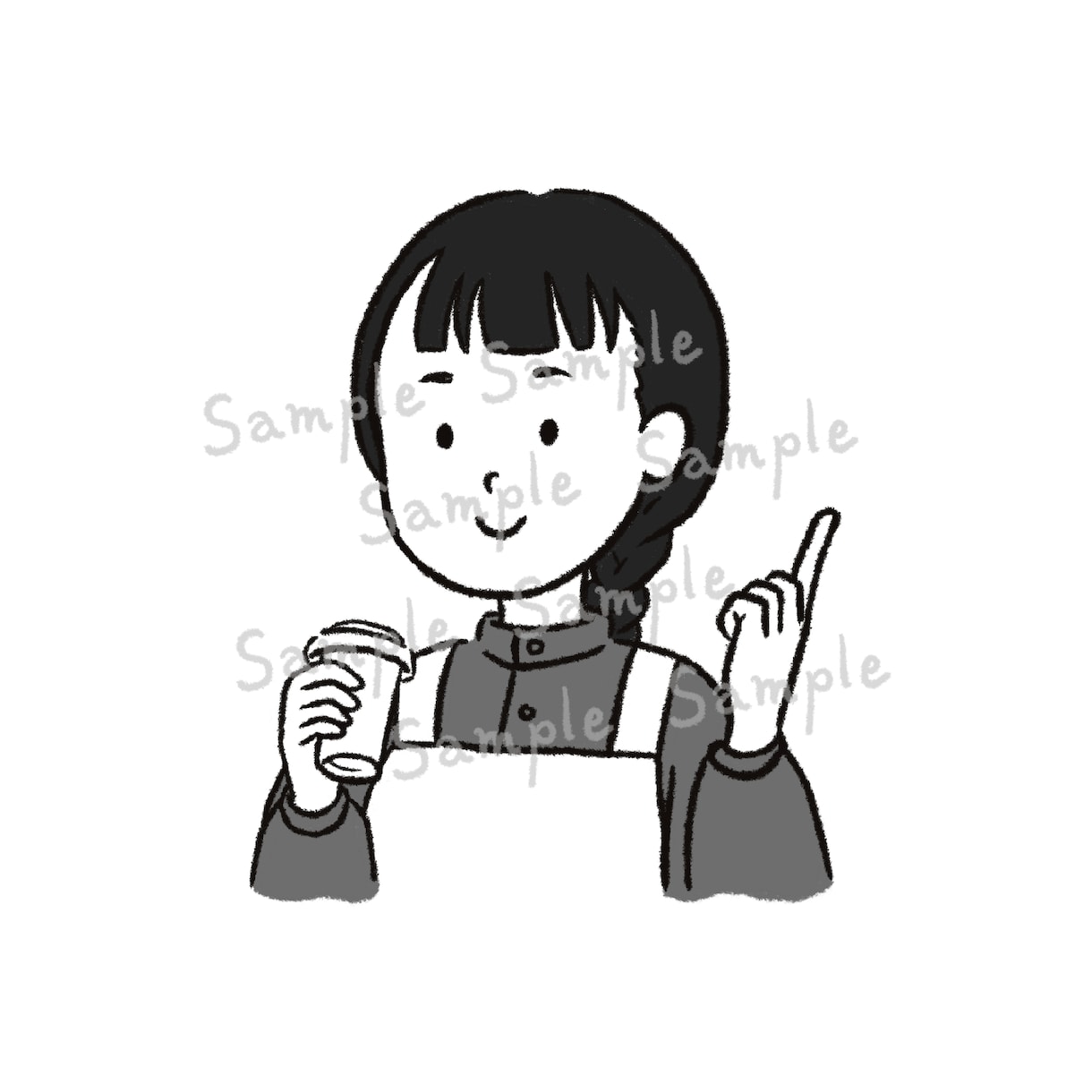 肩の力が抜けるようなほっこりモノクロ似顔絵描きます 記念日、プレゼント、アイコンなどに！即対応◎ イメージ2