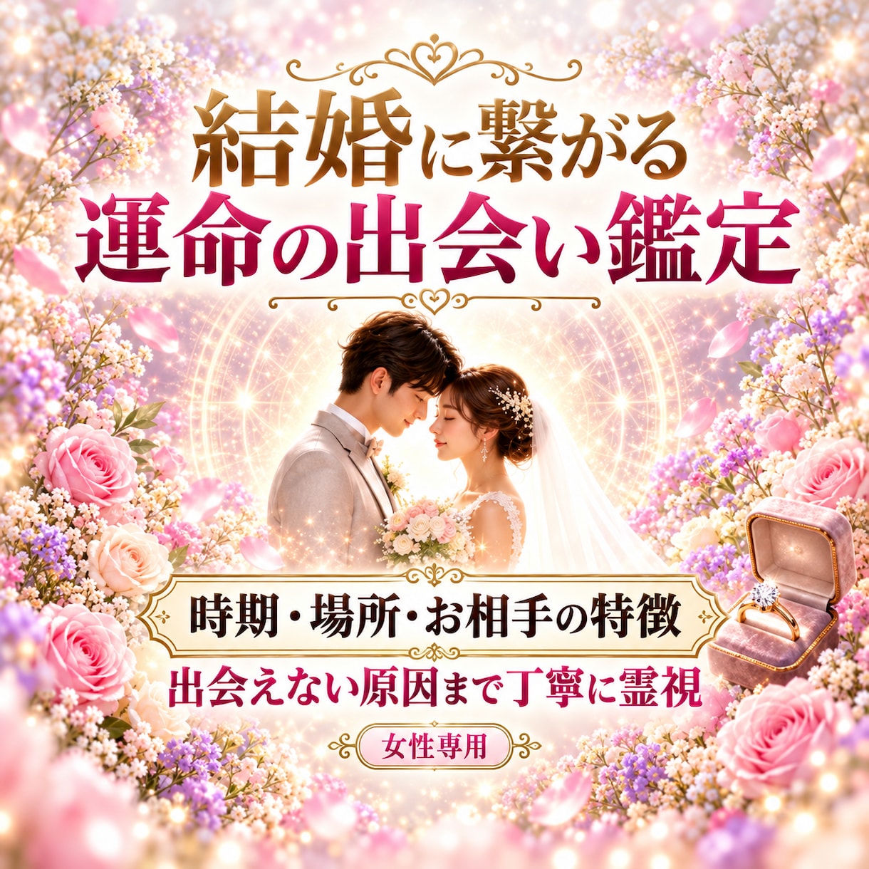 結婚に繋がる運命の相手をじっくり詳しく霊視します 時期、場所、出会い方、お相手の特徴、引き寄せる方法伝えます イメージ1