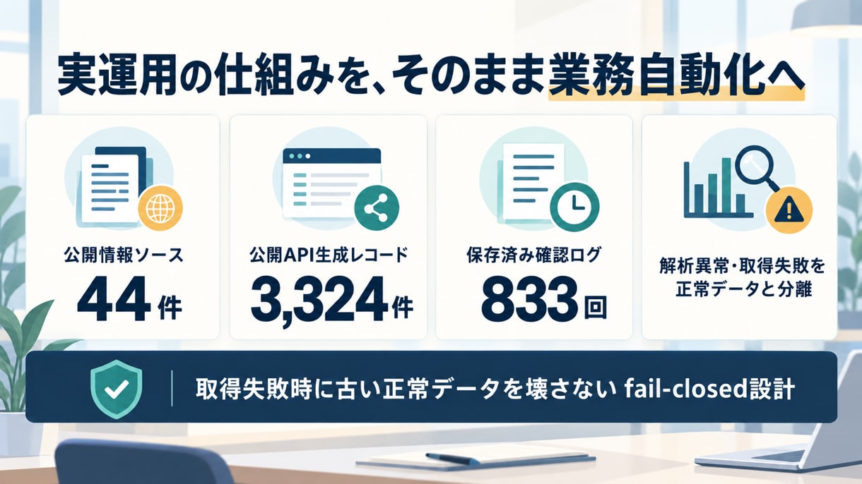 公開Web・PDFを自動確認し変更時だけ通知します 毎日見に行く作業をなくし必要な変化だけ通知 イメージ3