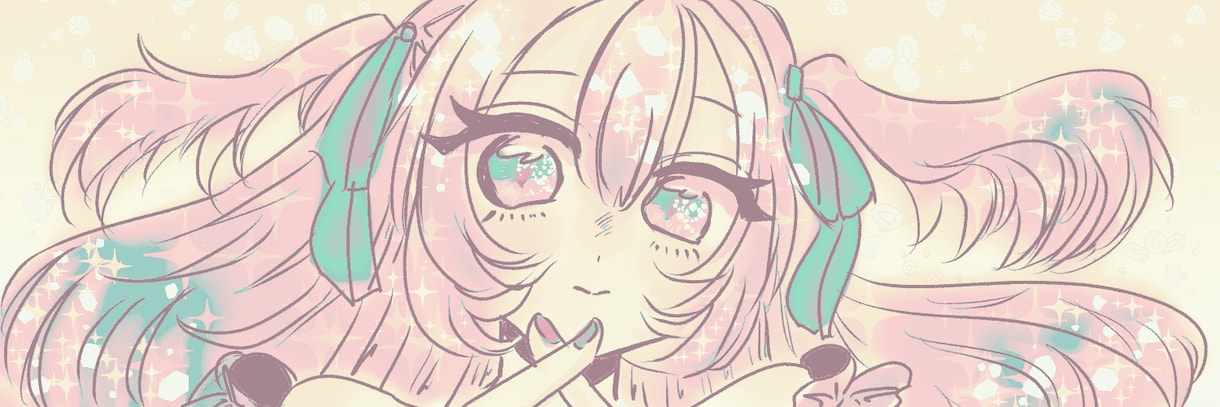 SNSのヘッダーをゆめかわいい絵柄で描きます ゆめかわ！好きな要素をたくさんお申し付けください！ イメージ2