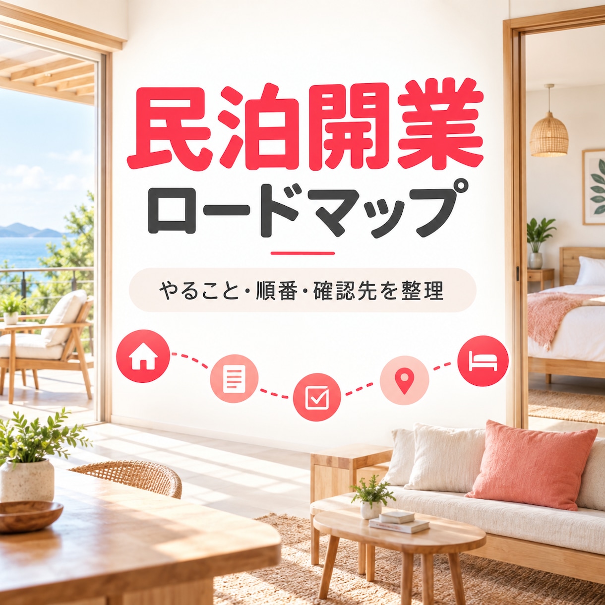民泊開業の専用ロードマップを作成します 物件に合わせて順番と確認先を見える化します イメージ1