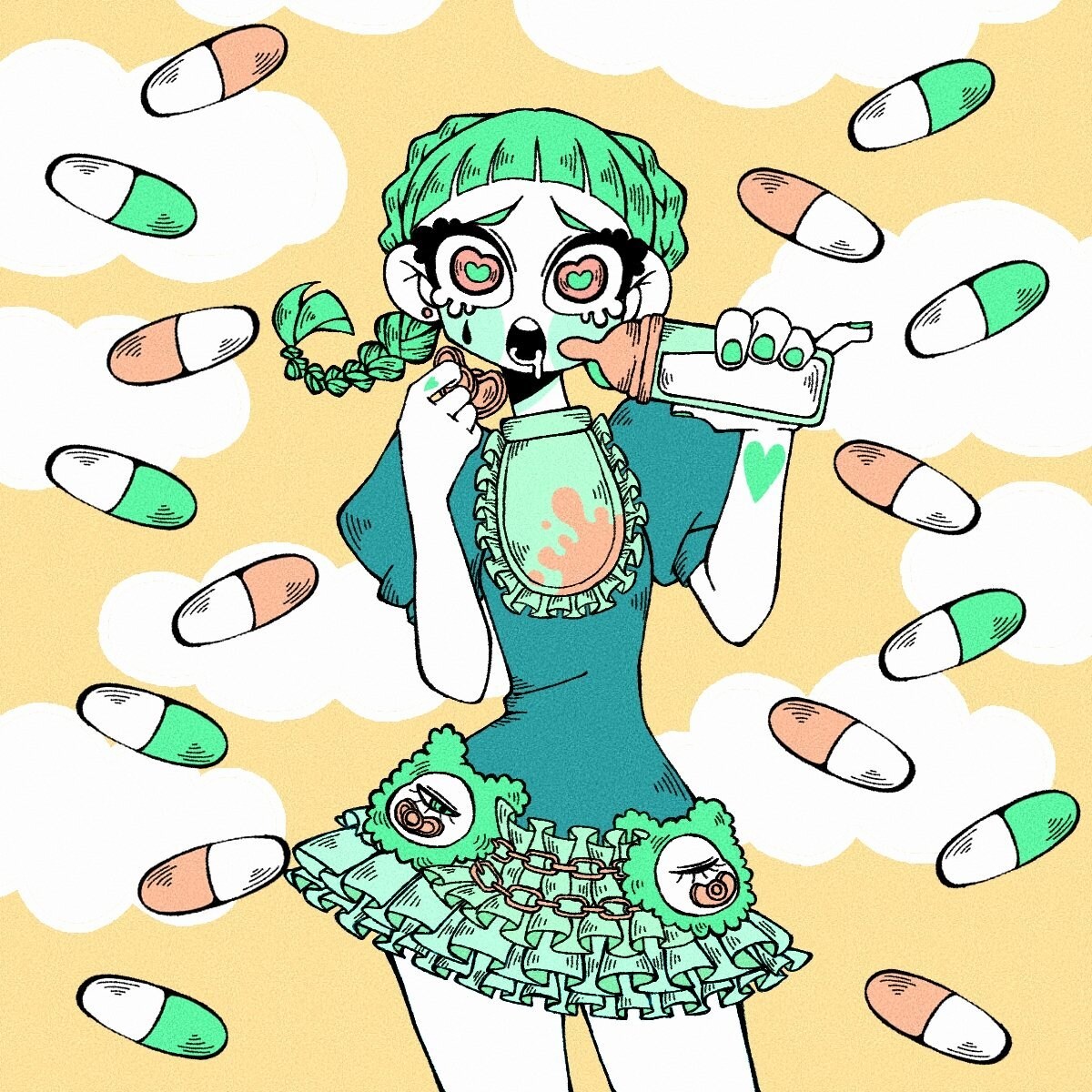 アイコンやヘッダー、ボカロMV等を制作いたします 不気味で可愛い世界観の女の子が得意です。 イメージ6