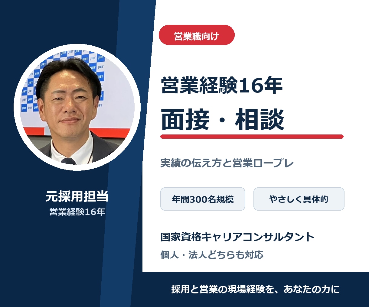 営業経験16年の元採用担当が面接相談します 営業実績の伝え方と受け答えを実践形式で整理 イメージ1