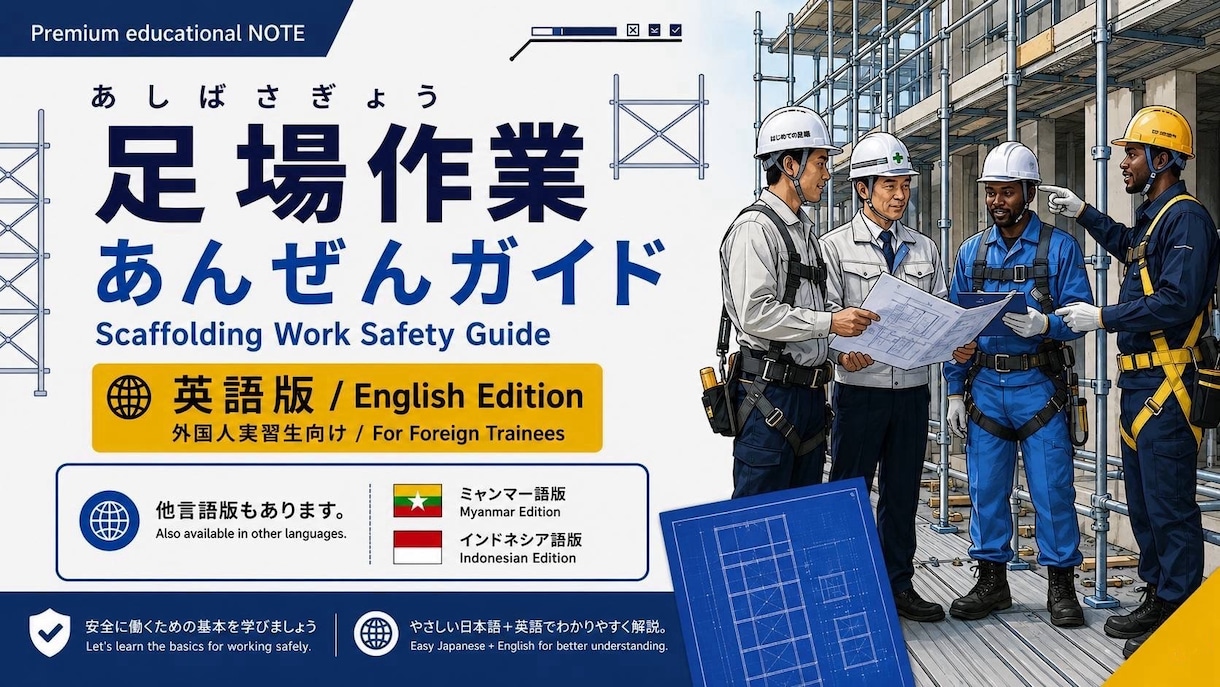 外国人向けの足場の教科書を販売します 現場経験20年作成 外国人向け足場教育5冊 英語版 イメージ3