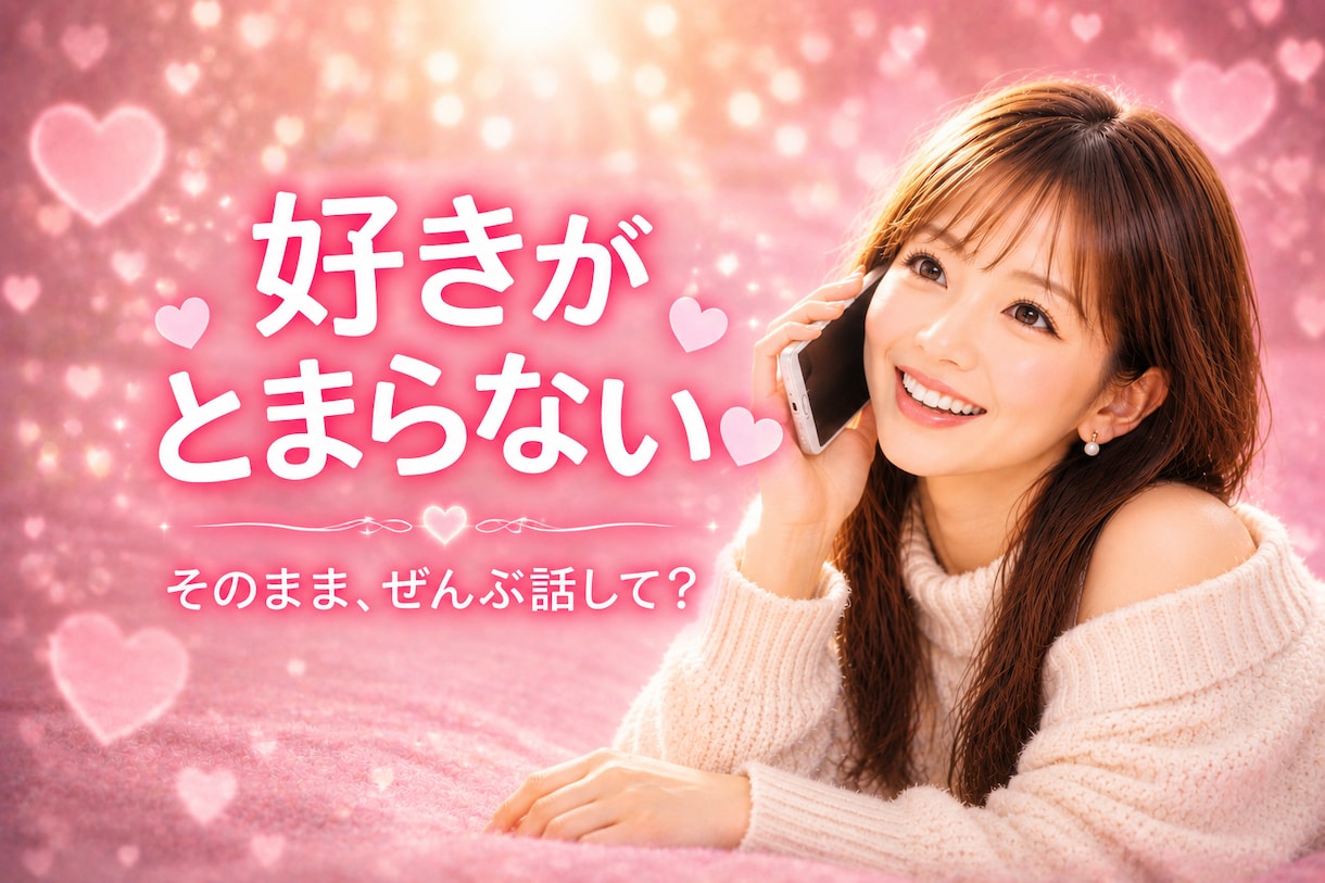 好きが止まらないあなたへ♡おのろけ全部受け止めます 好きな気持ちは、声に出すと何倍も幸せになります♡ イメージ1