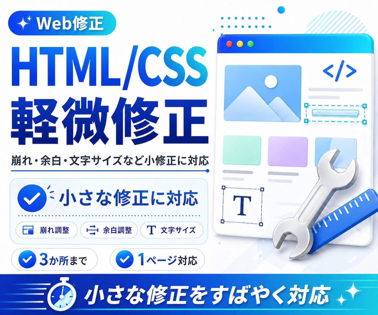 HTML/CSSの軽微修正をします ここだけ直したい、そのニーズに応えます イメージ1