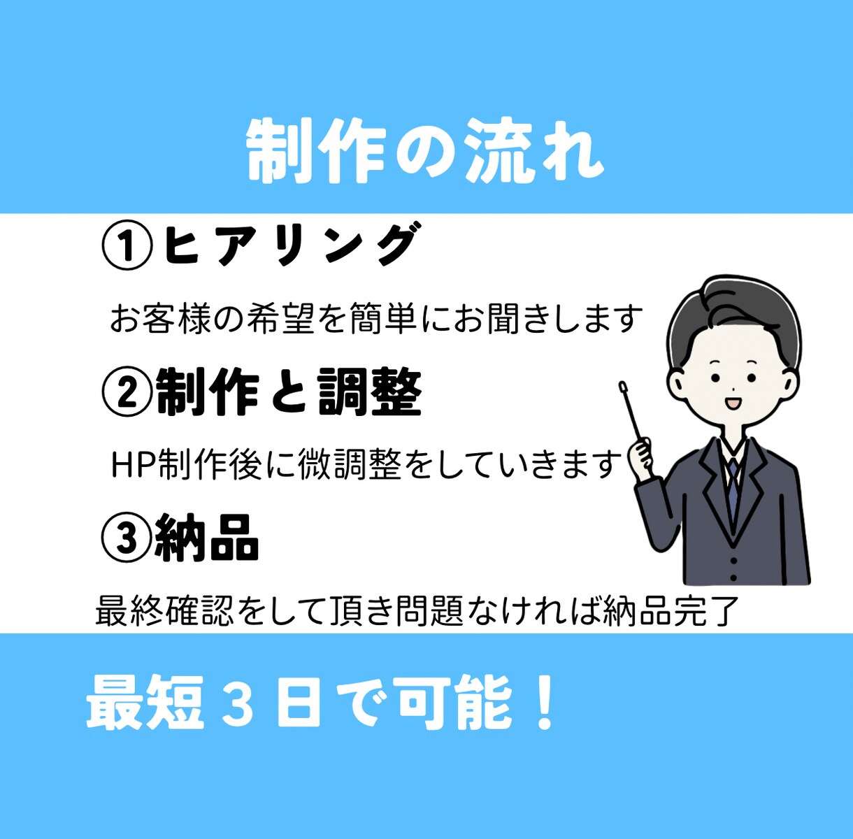 開業したての方向けのホームページを制作します 初めての方も安心のアフターサポート！簡単に更新もできます！ イメージ3