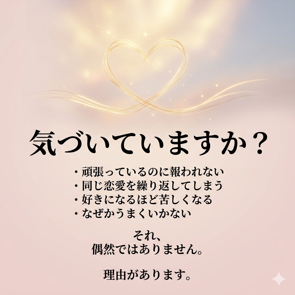 恋愛がうまくいかない原因を本質から鑑定します 同じ恋愛を繰り返す原因を明確にします イメージ2