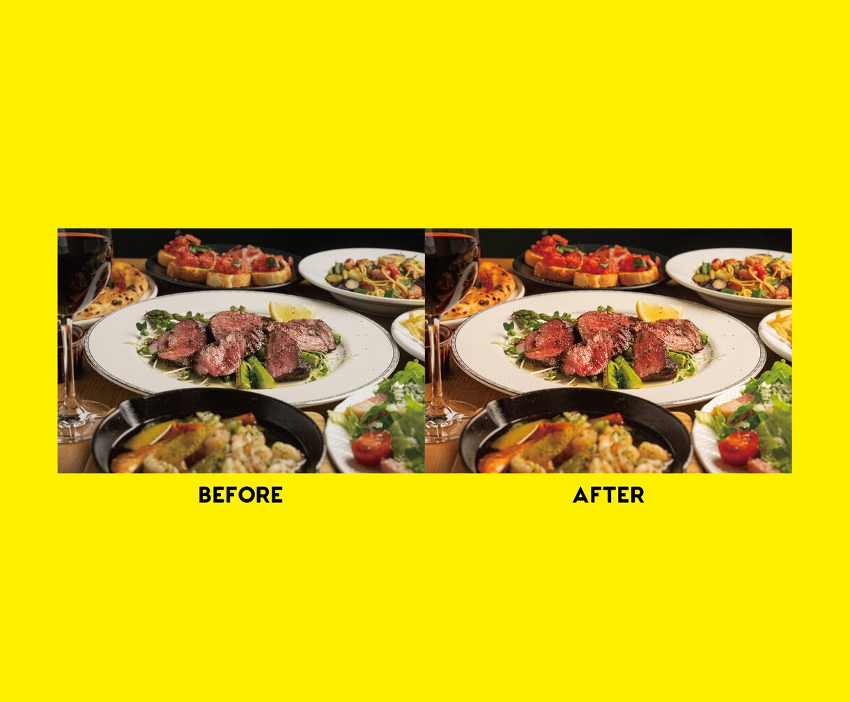 お料理の写真補正します 色補正、ゴミ取り、歪み補正などで整えます イメージ2