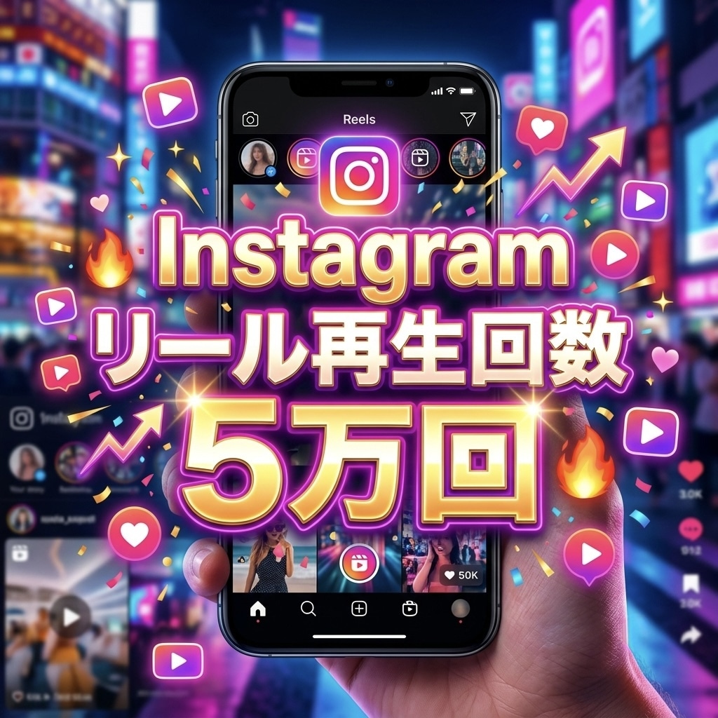 Instagramリール再生回数5万回増やします ⭐️振り分け可能⭐️リール再生数が増えるよう拡散します！ イメージ1