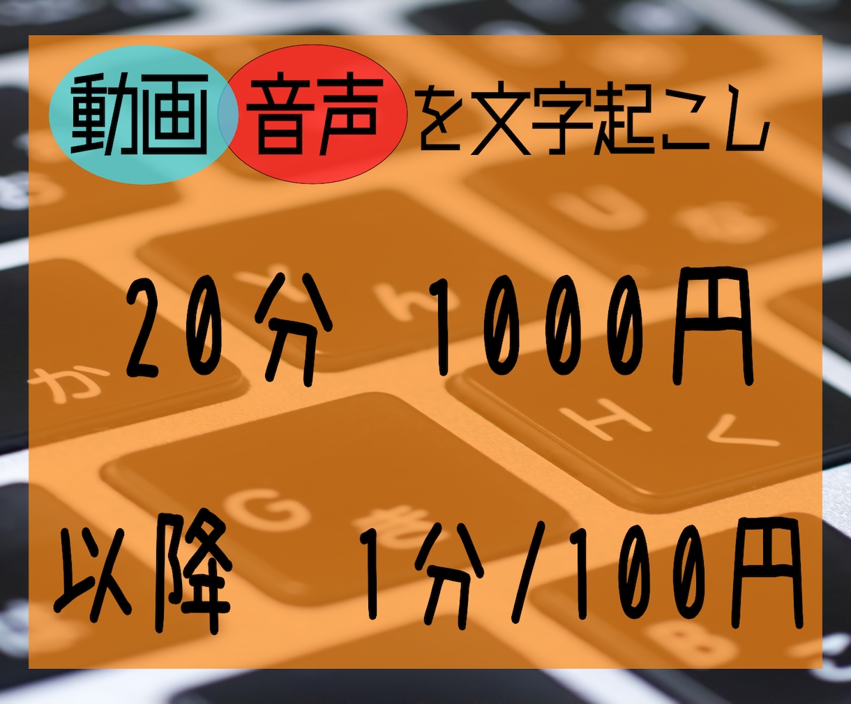 20分の音声の1000円で文字起こしいたします 20分以上は1分/100円で、音声をテキスト化しします！ イメージ1