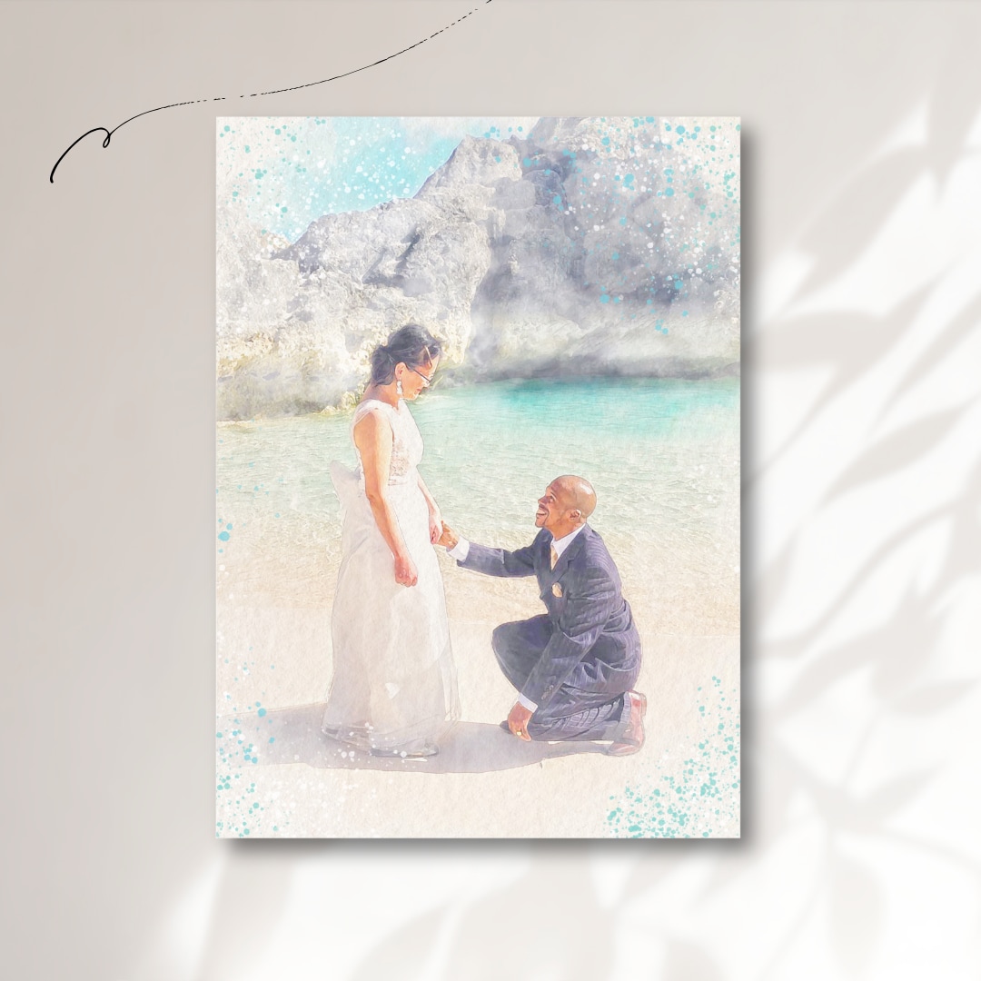 ふんわりとした水彩画風のリアル似顔絵を作成します 誕生日、ご結婚などお祝いやプレゼントに！キャンバスプリントも イメージ7