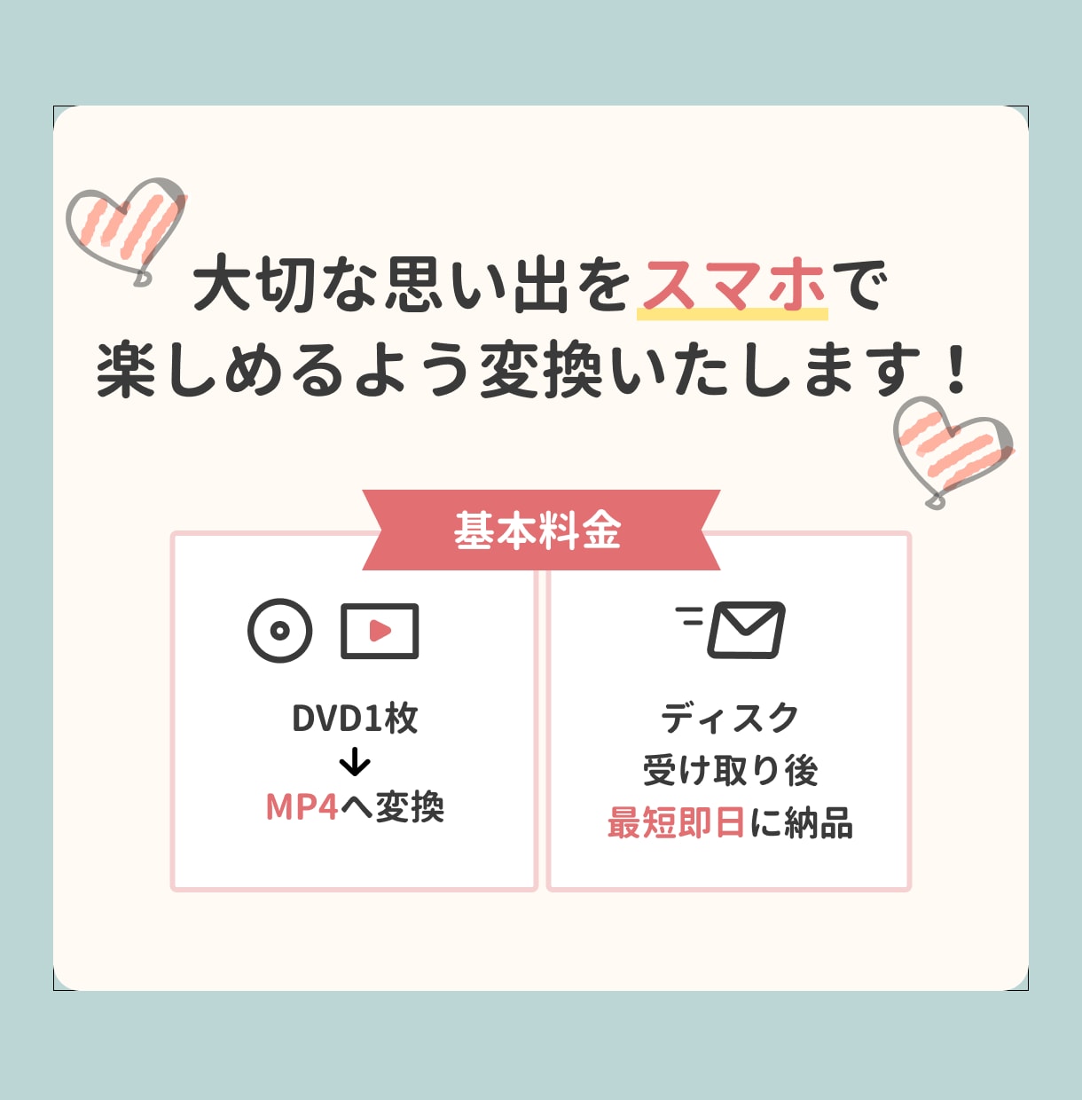 ココナラ最安値！DVDをmp.4に変換します 想い出を身近にみれるようにします イメージ3