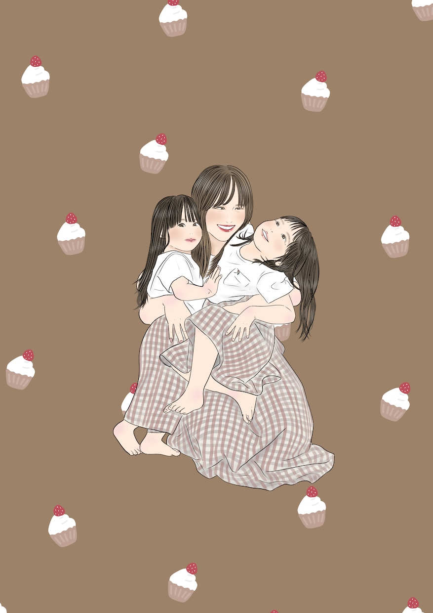 大人数◎温かいタッチの似顔絵描きます プレゼントにも喜ばれる線画イラストの似顔絵です♡ イメージ5