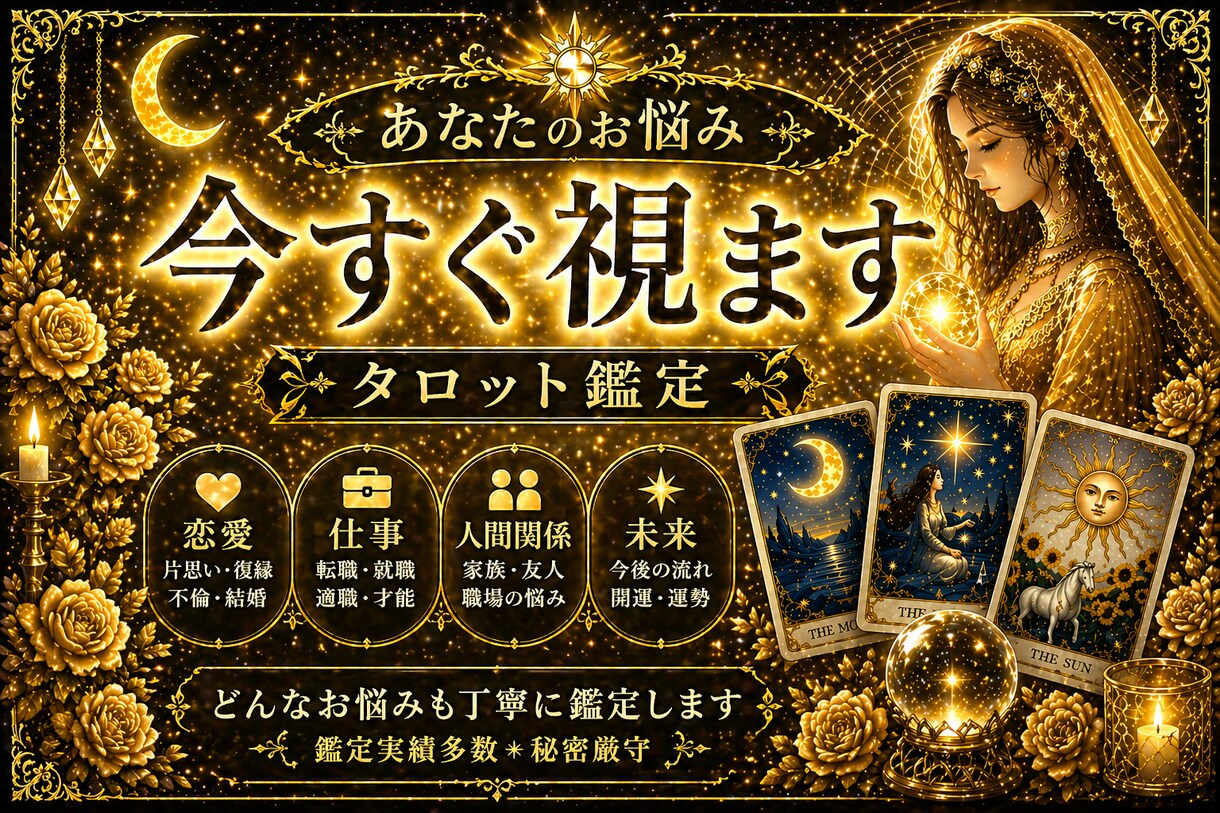 1500文字〜真心タロット×算命学で導きます あなたのお悩み、私にもお聞かせください イメージ1