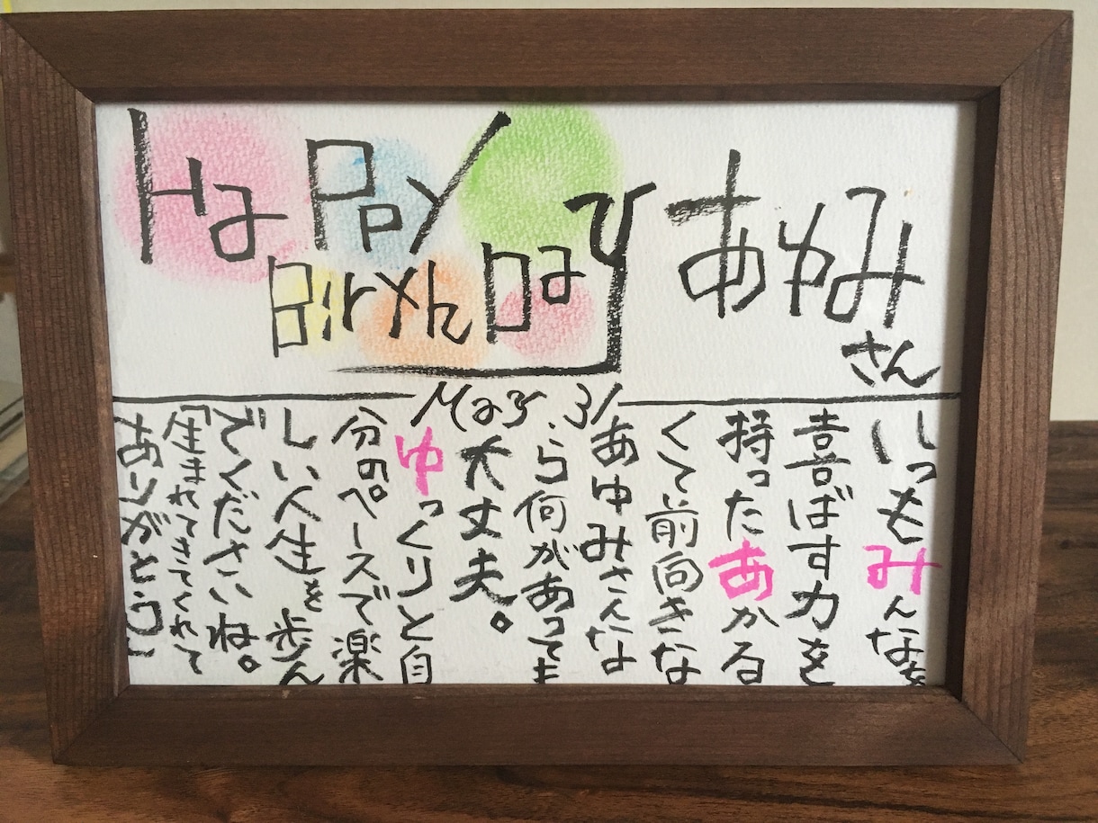 世界に一つだけの筆文字作品書きます 大切な方への幸せを運ぶお手伝いを筆文字でします♪ イメージ7