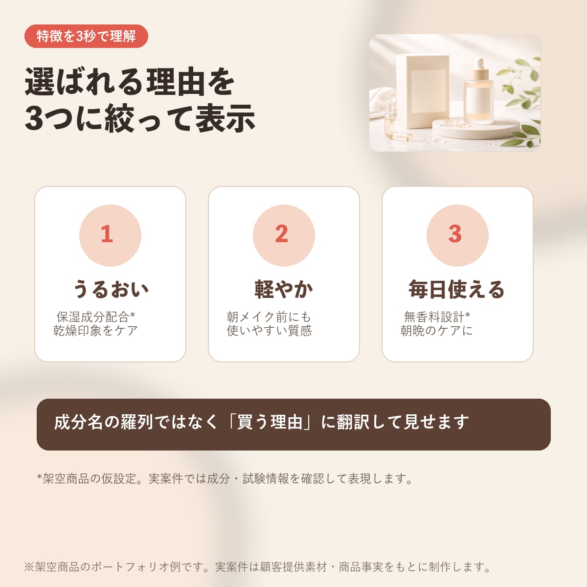 美容・コスメECの商品画像を構成から制作します 購入前の不安を減らす商品画像に イメージ3