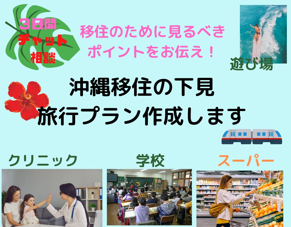 沖縄移住のためのあなただけの下見プランを作成します ＊移住のご相談と移住先の下見を効率よく回るプランを考えます イメージ1