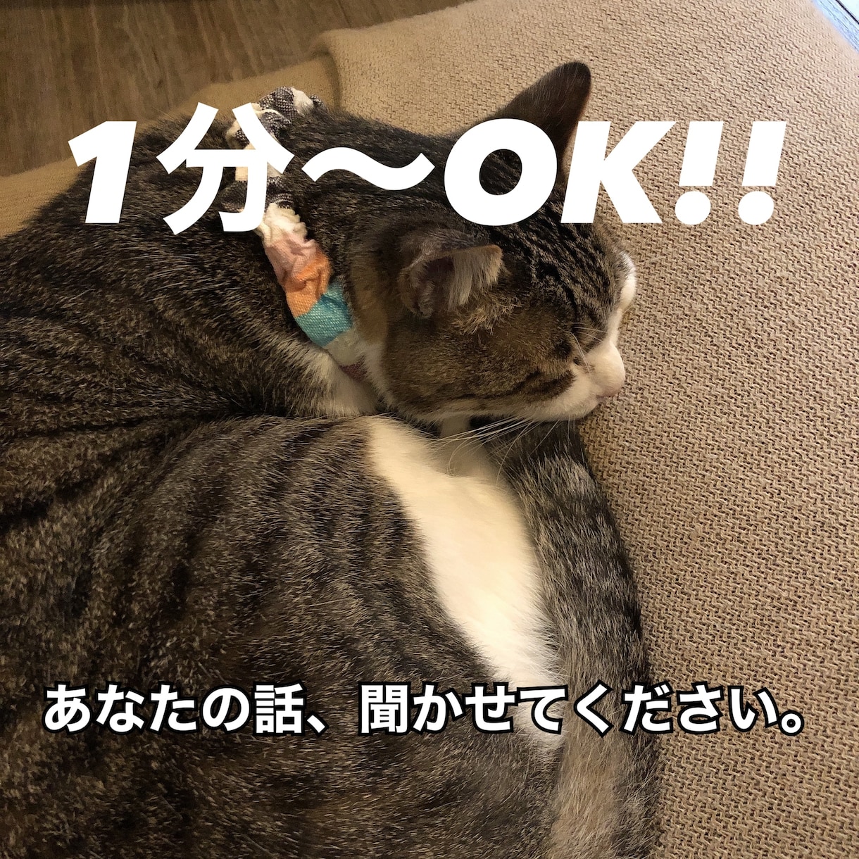 どんなお話も聞きます。話します 寂しい時、恋愛相談、仕事がうまくいかない等。全て受止めます！ イメージ1