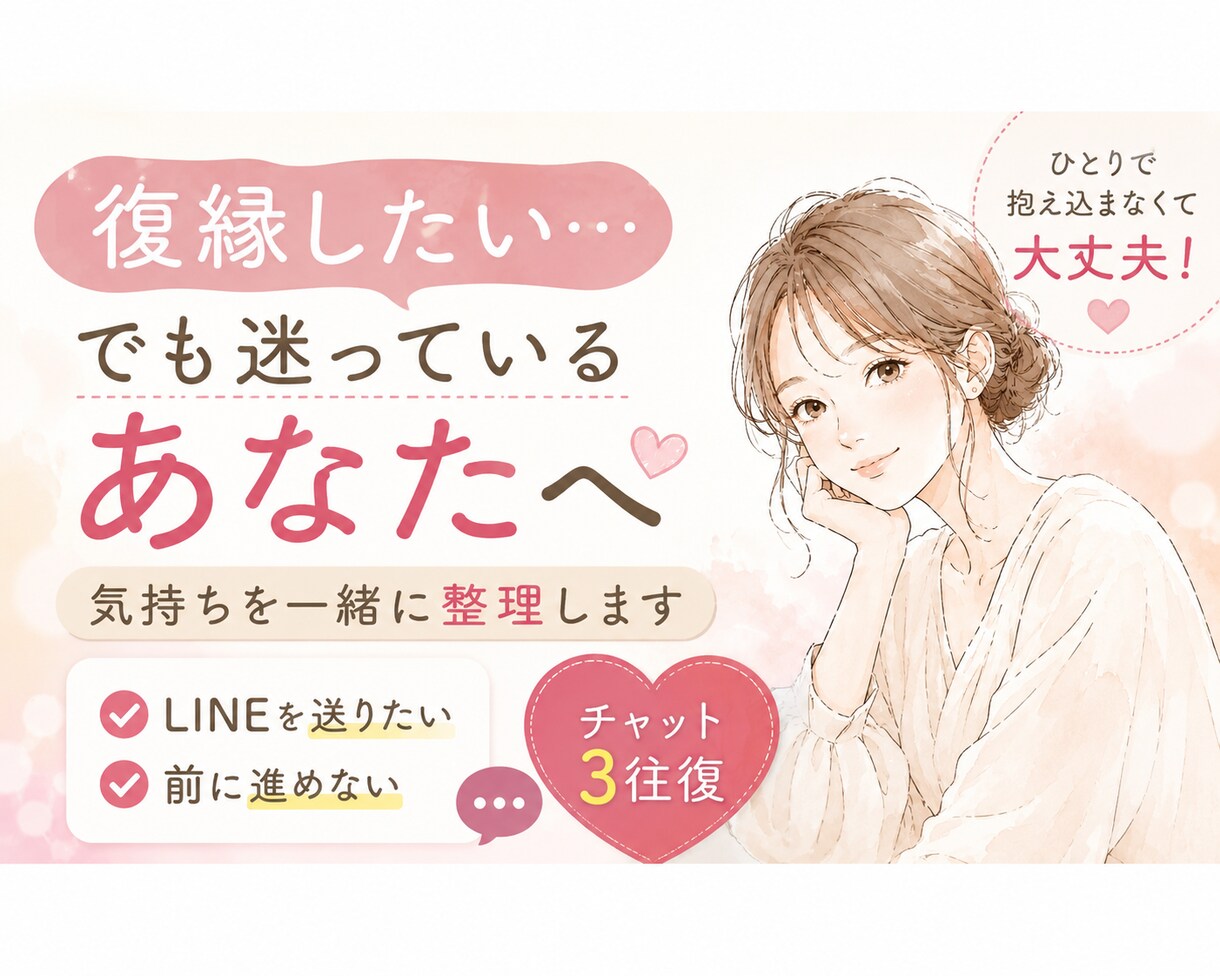復縁したい…その気持ちを一緒に整理します 復縁する？前に進む？答えを急がなくて大丈夫 イメージ1