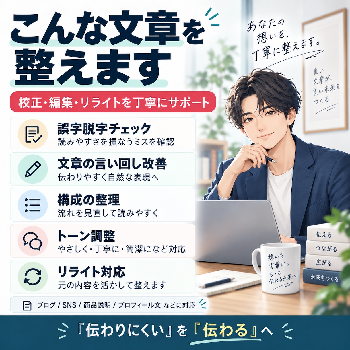 まとまらない文章を読みやすく整えます 商品説明・自己紹介・SNS文まで丁寧にリライト イメージ2