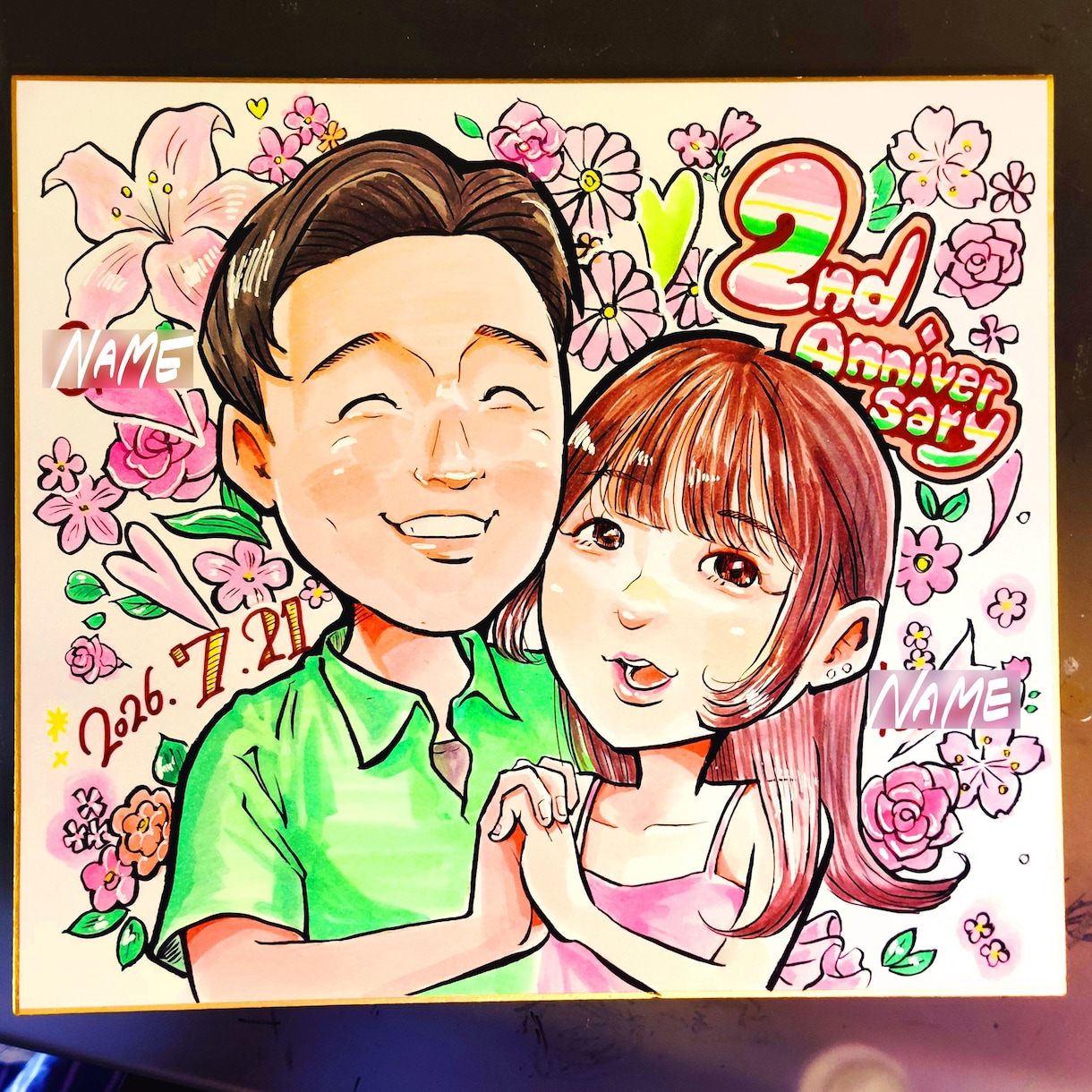 温かな直筆色紙をご自宅へ郵送します 世界に一枚！手描きの特別感と、手元に届くワクワク感を演出 イメージ3