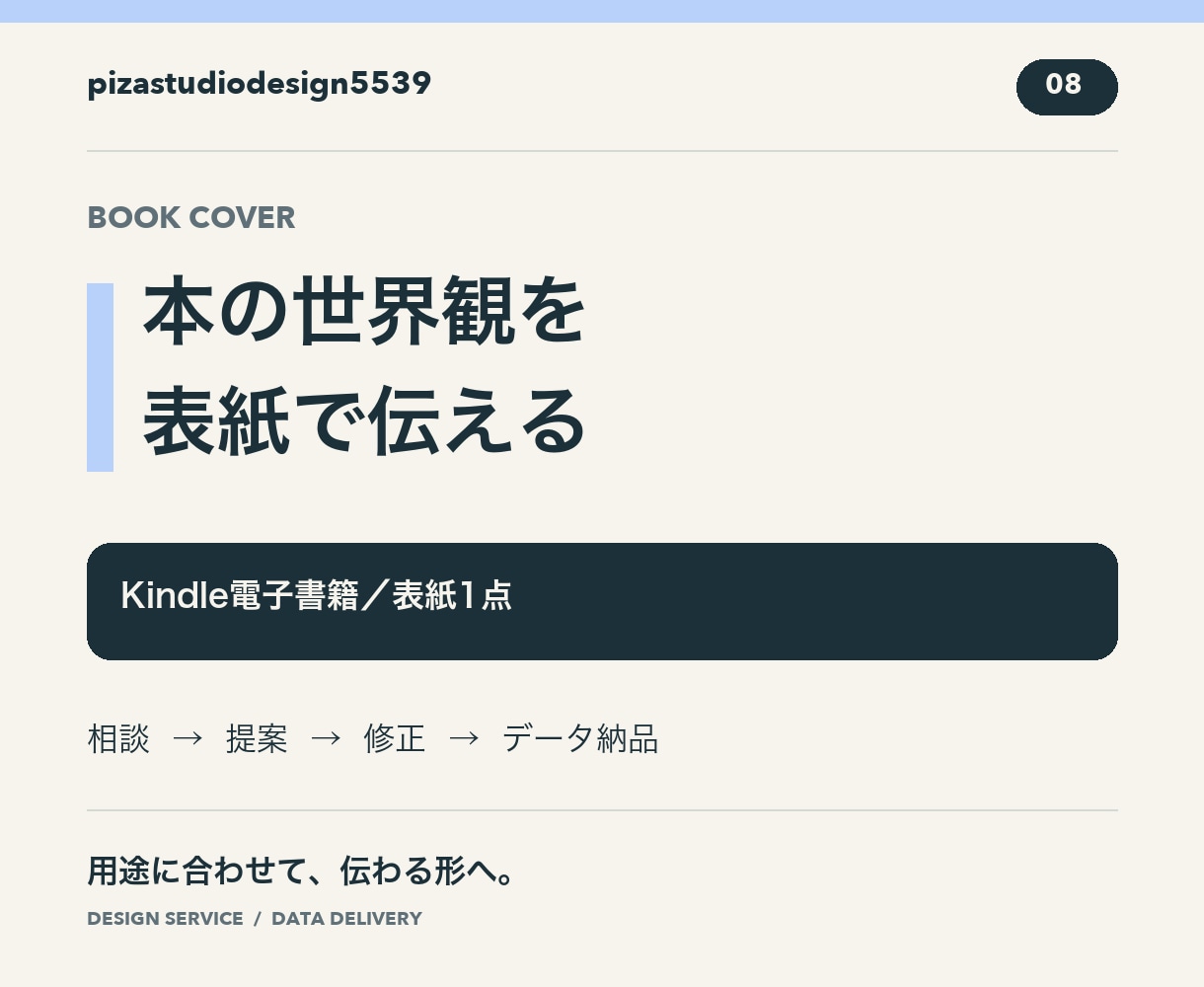 内容に合うKindle表紙をデザインします 小さく表示しても読みやすい表紙に イメージ1