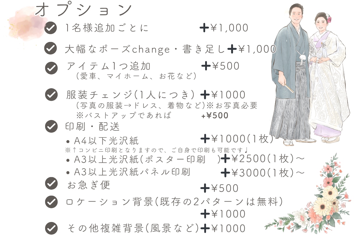 おしゃれな結婚式に♡かわいく似てる似顔絵描きます シンプルでも目を引くウェルカムボード/結婚祝い/両親贈呈品 イメージ7