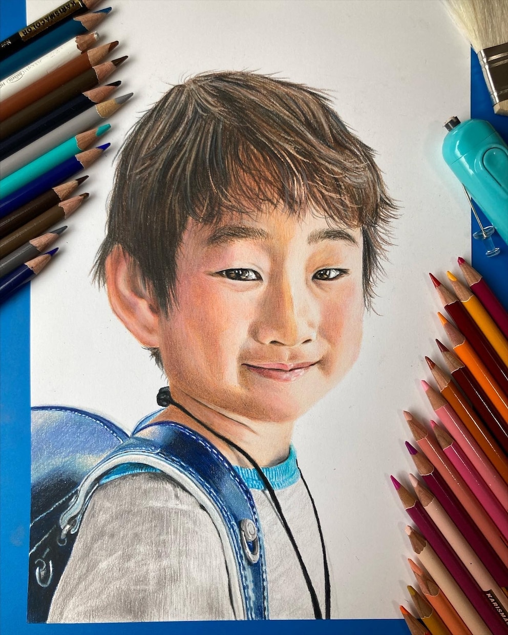 真心込め色鉛筆でリアルな似顔絵描きます 原画発送料込みのお値段です。データもプレゼントします♪ イメージ2
