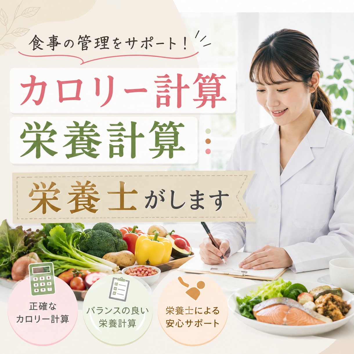 子どもの食事の栄養価計算、栄養士がします 食事の栄養バランスを数字でチェック！離乳食・大人もOK！ イメージ1
