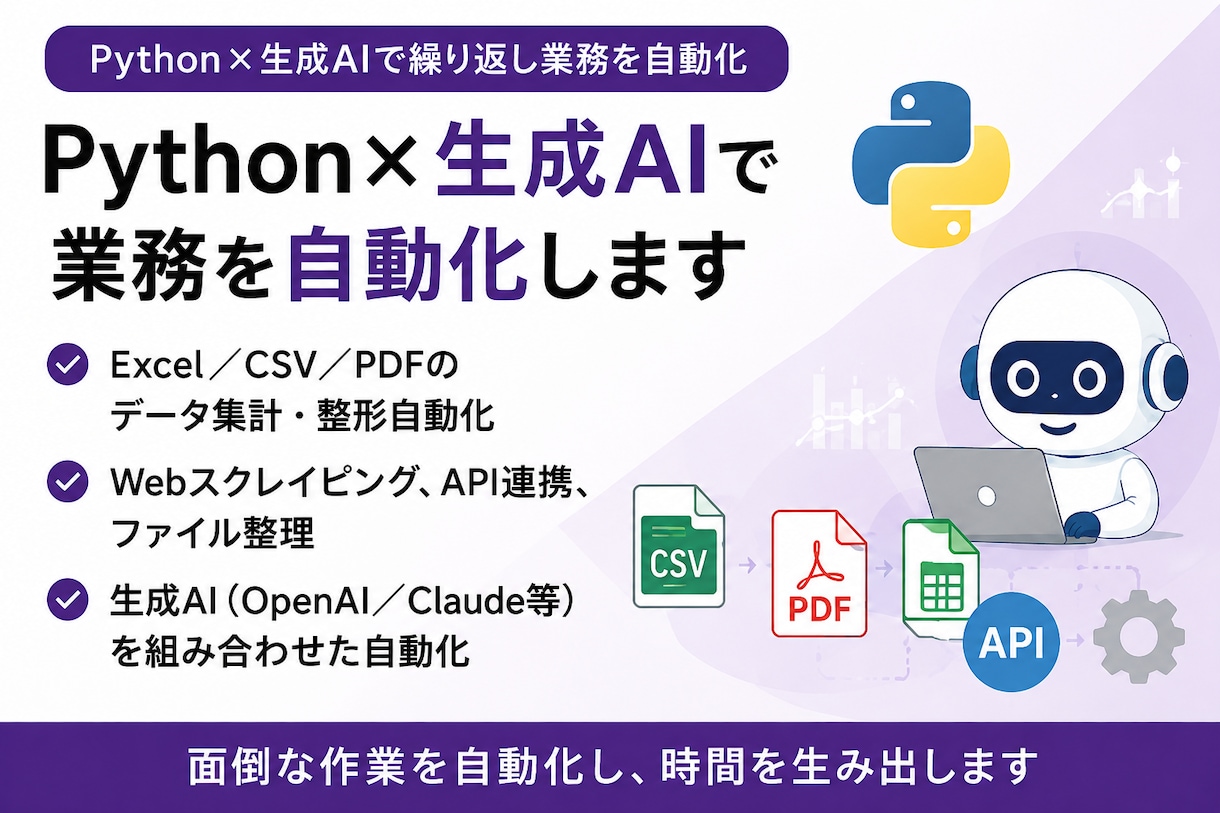 Python×生成AIで業務を自動化しますます Python×生成AIで繰り返し業務を自動化 イメージ1