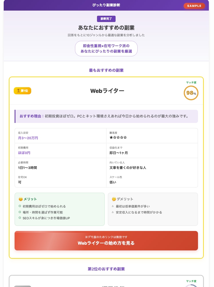 あなたのサイト専用の「診断ツール」を制作します CVR改善に直結！記事に埋め込める診断ツールを低価格で イメージ8