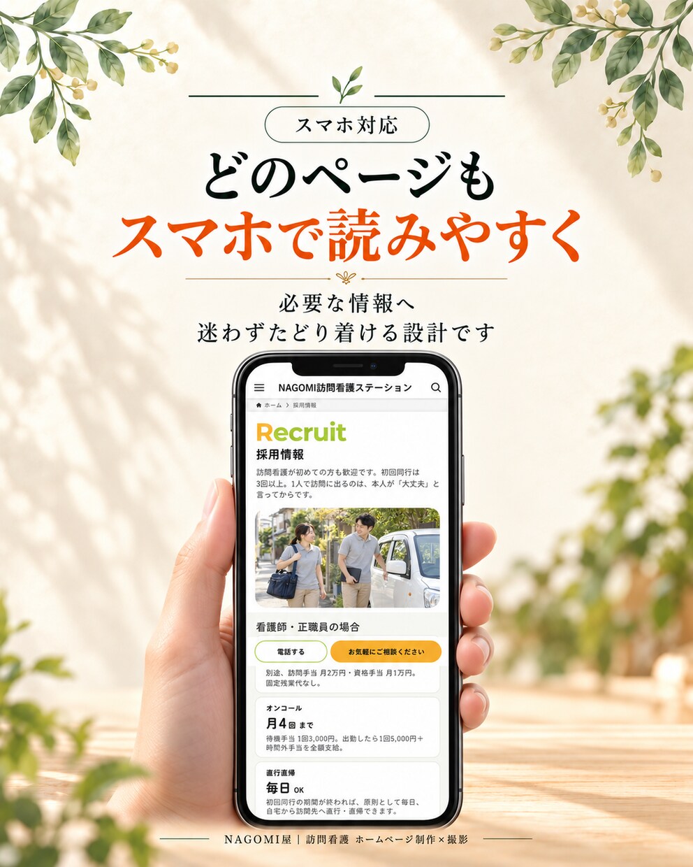 医療・看護の現場を知る制作者が作ります 求人・問い合わせにつながるホームページ制作 イメージ5