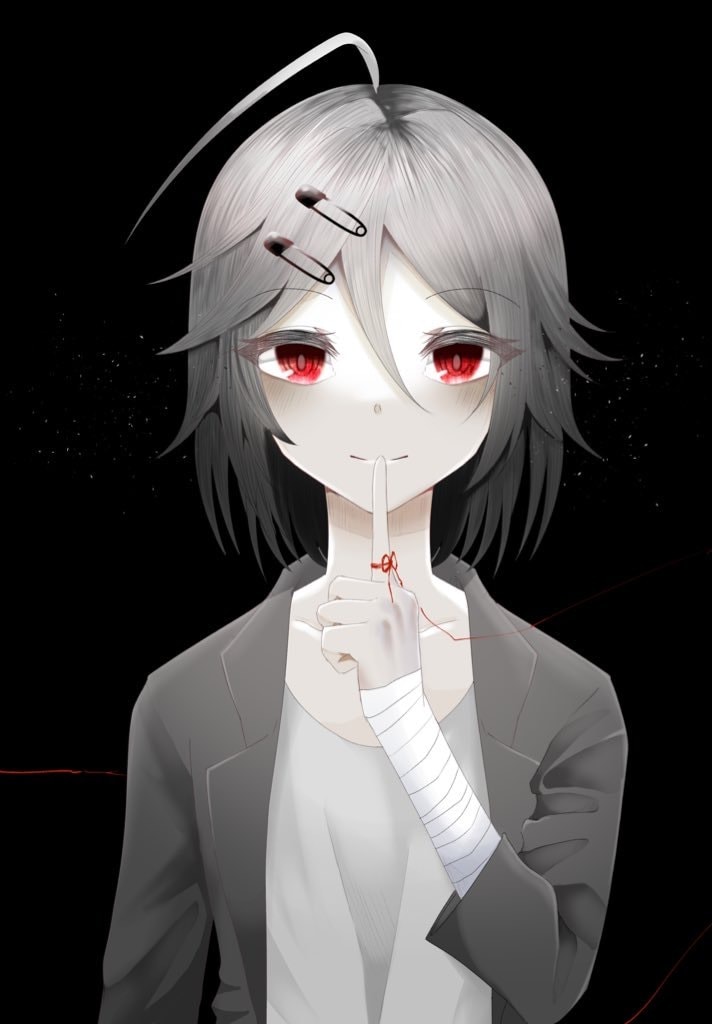 黒背景のキャラクターイラストを描きます 黒の中で輝くキャラクターを提供します イメージ3