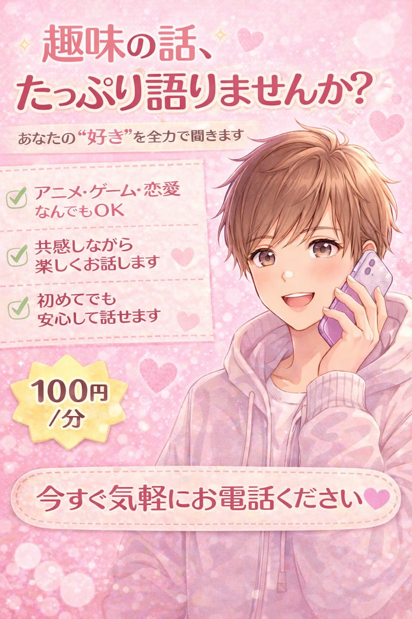 あなたの趣味の話、ちゃんと聞きます あなたの“好き”、誰よりも聞きます！！ イメージ1