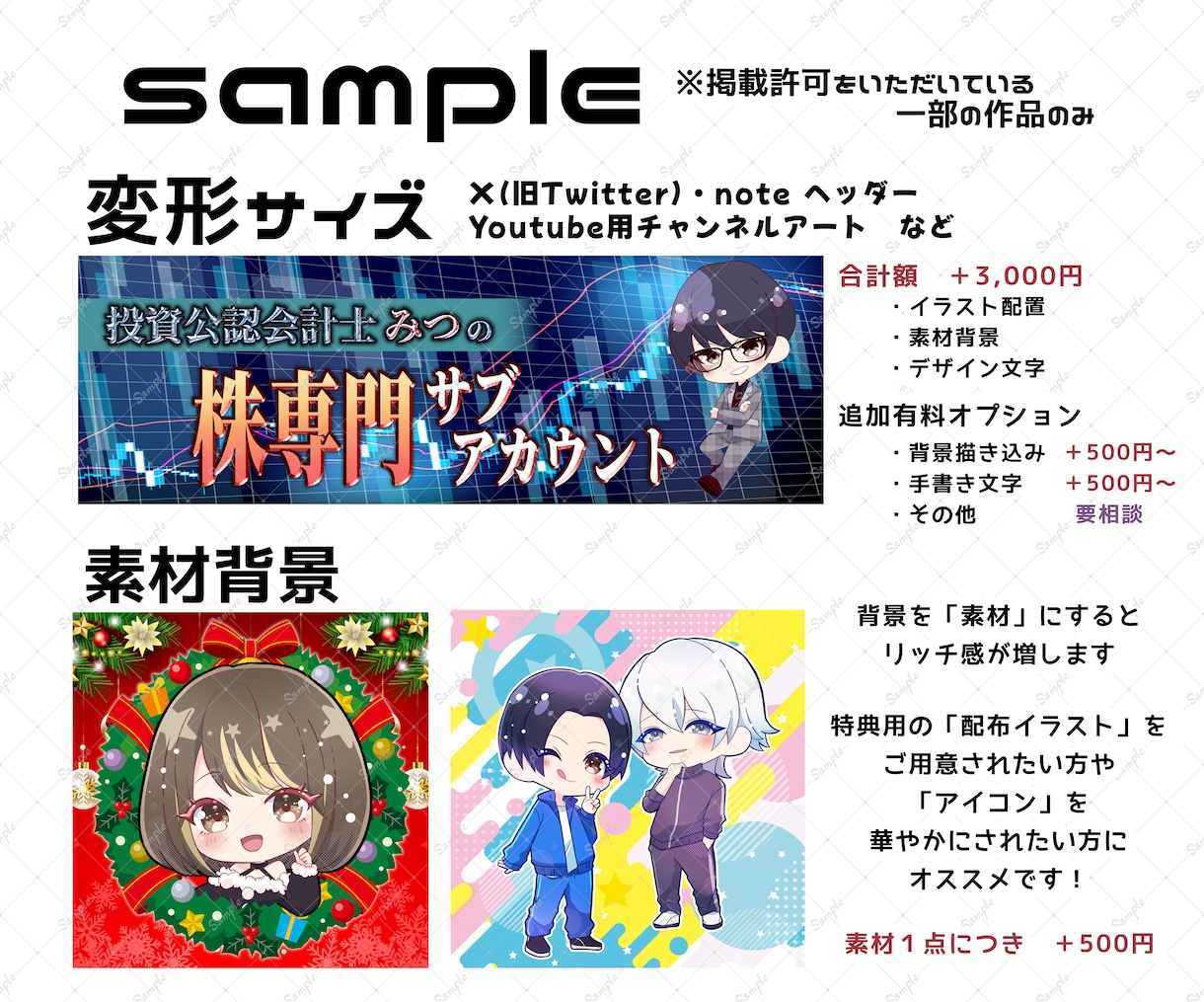 特典配布・収益・グッズ化OK★ミニキャラ描きます 商用利用に対応！ライブ配信・SNSなどお好きな場所で使えます イメージ5