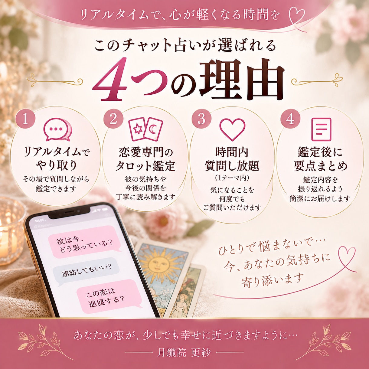 彼の本音と今後を20分チャットで占います 片想い・復縁・音信不通｜リアルタイムで質問しながら恋愛鑑定 イメージ2