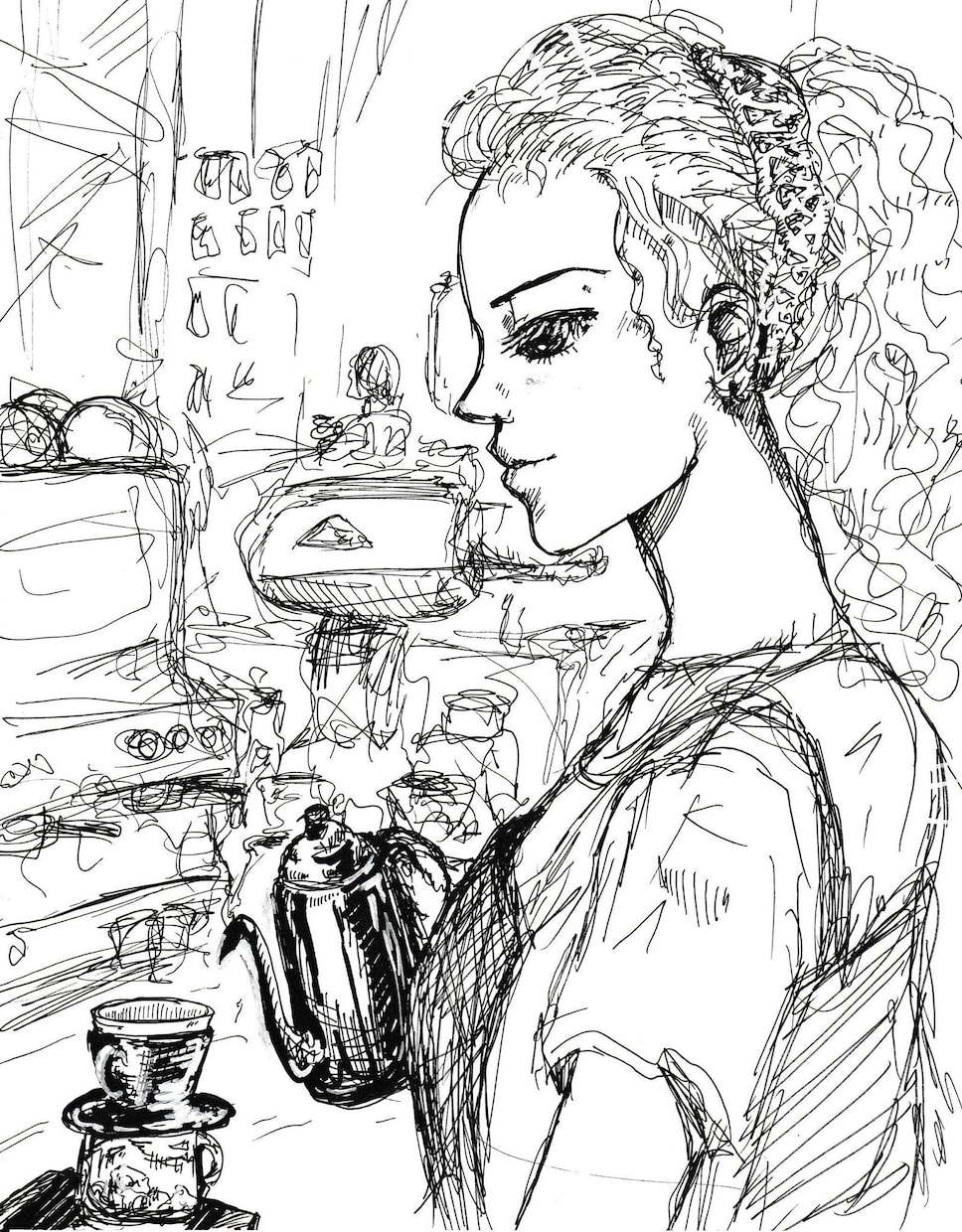 イラスト作成♪黒ペンで似顔絵やイメージを描きます 写真１枚あればＯＫ！プレゼントにもおすすめ イメージ2