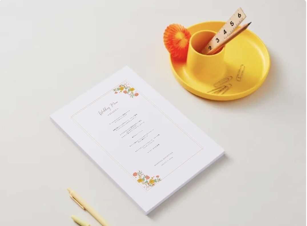 おしゃれ♡ 披露宴のお料理メニュー表つくります 印刷・無料配送対応可能です♪データのみの納品ももちろん◎ イメージ2