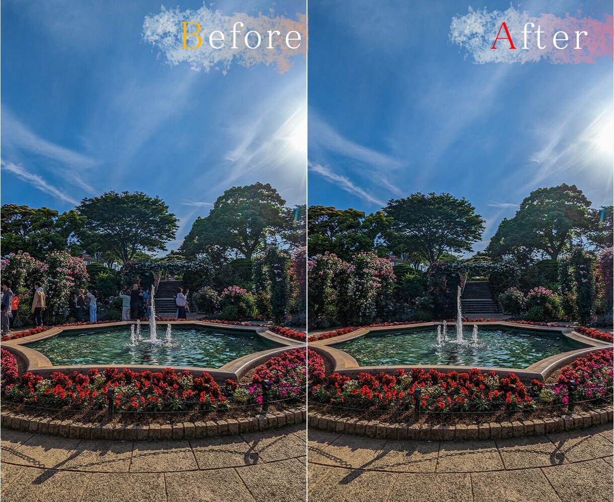 写真に写った消したい対象を修正します 現役デザイナーが一枚づつ丁寧に修正します イメージ8