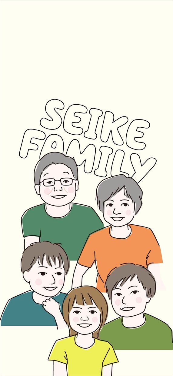 ご家族の似顔絵イラスト+全員分のアイコン作成します スマホ壁紙・パソコン壁紙もセットです! イメージ9
